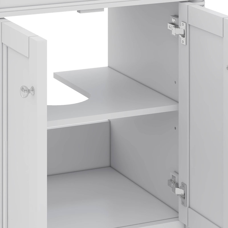 Meuble-lavabo 24 po avec lavabo supérieur, meuble de rangement moderne à 2 niveaux, Blanc