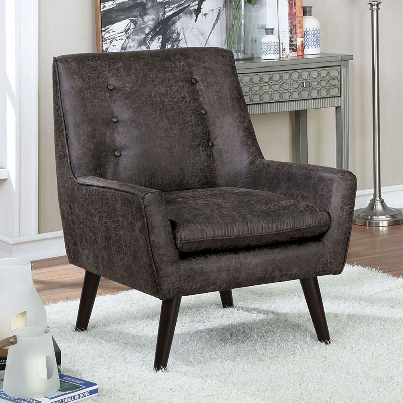 Northcrest Upholstered Armchair, Dark Gray Linen Blend