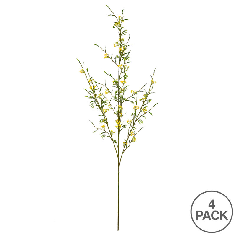 Artificial Mini Wild Flower Spray, Yellow