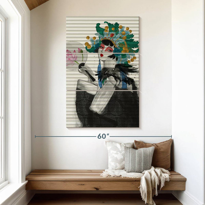 Portrait de femme japonaise Leisha, H 50 po x l 32 po