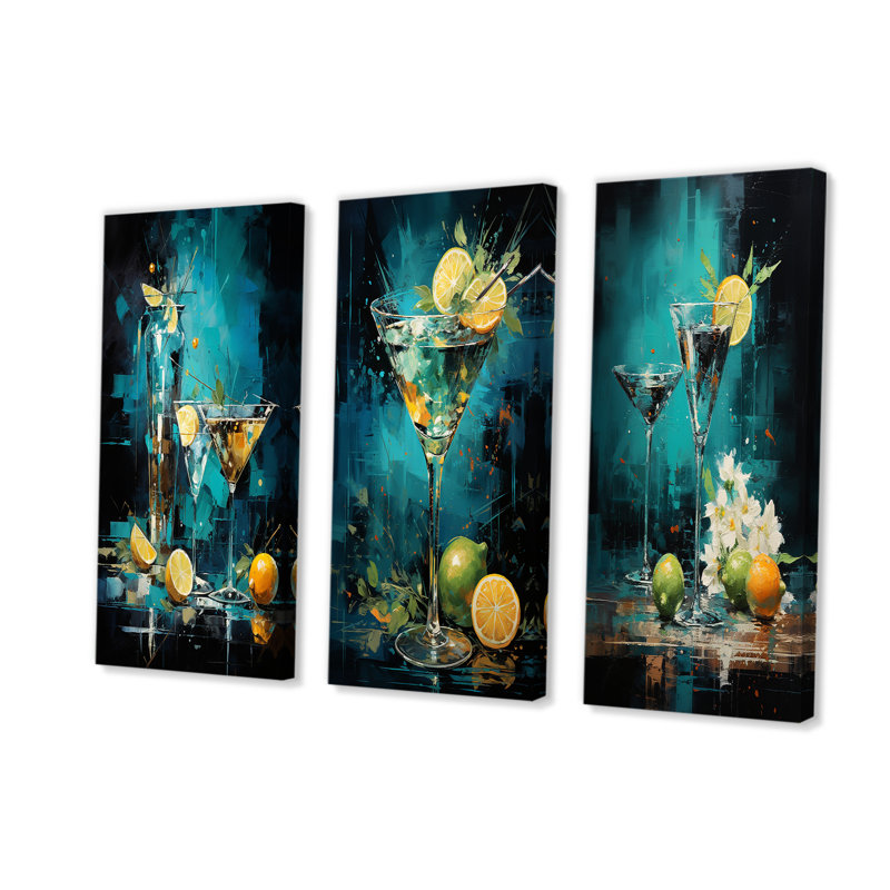 Vesper Vibrance Twilight Cocktail, H 28 po x l 36 po, Toile tendue