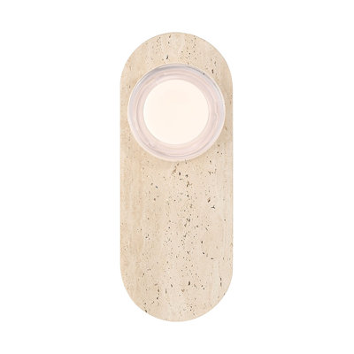 Sternn, extérieur, 15 po, travertin, verre lisse et transparent