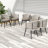 Outdoor Dining Chair-Metal & Beige Rope With Khaki Cushion Patio Furniture,Weather-Resistant Patio Chairs With Cushions,MP2(Set Of 2)-1795252731
