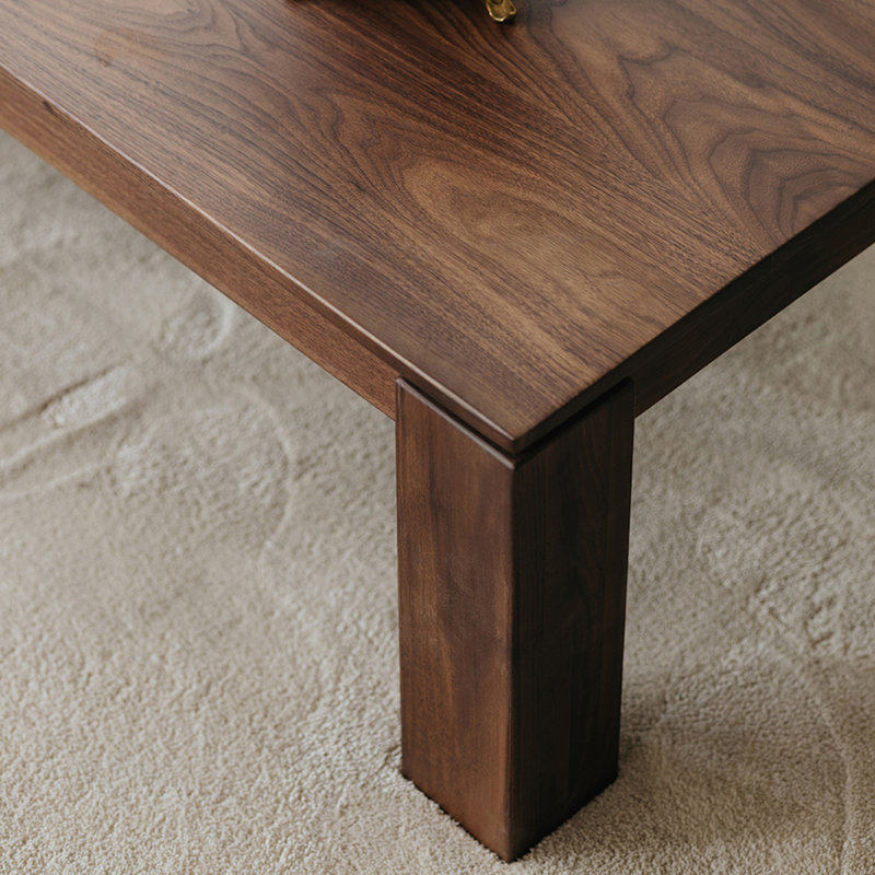 Table basse moderne en noyer massif, H 13,77 po x L 39,37 po x l 23,62 po