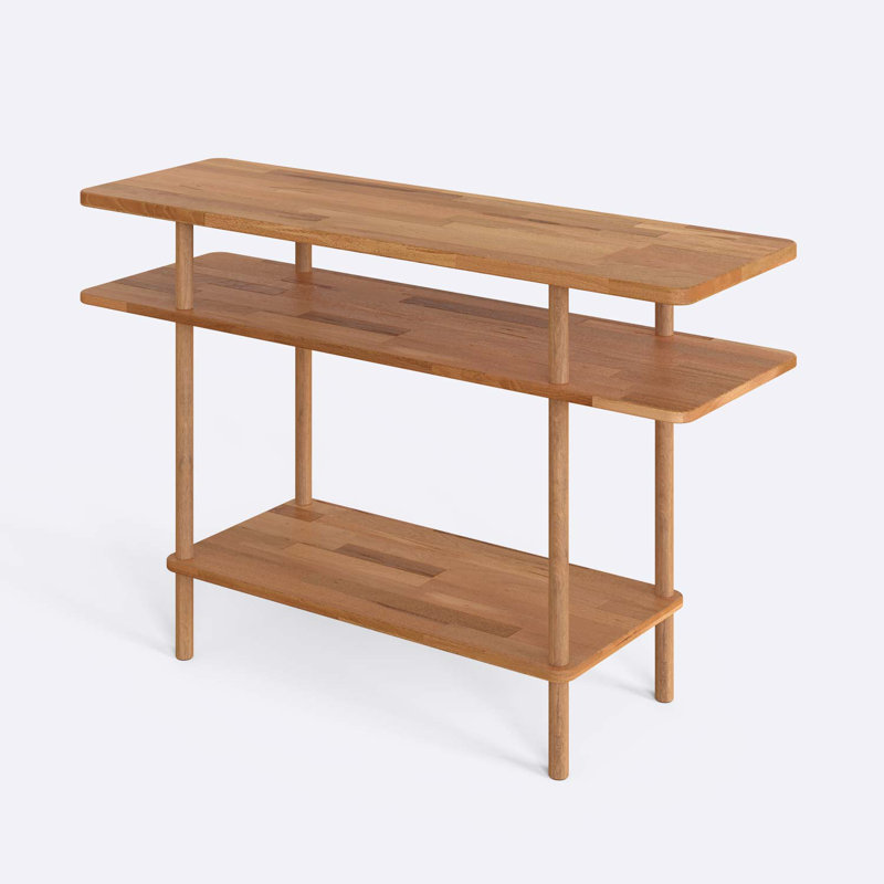 Console en bois massif avec 3 tablettes Queens - Design spacieux et élégant