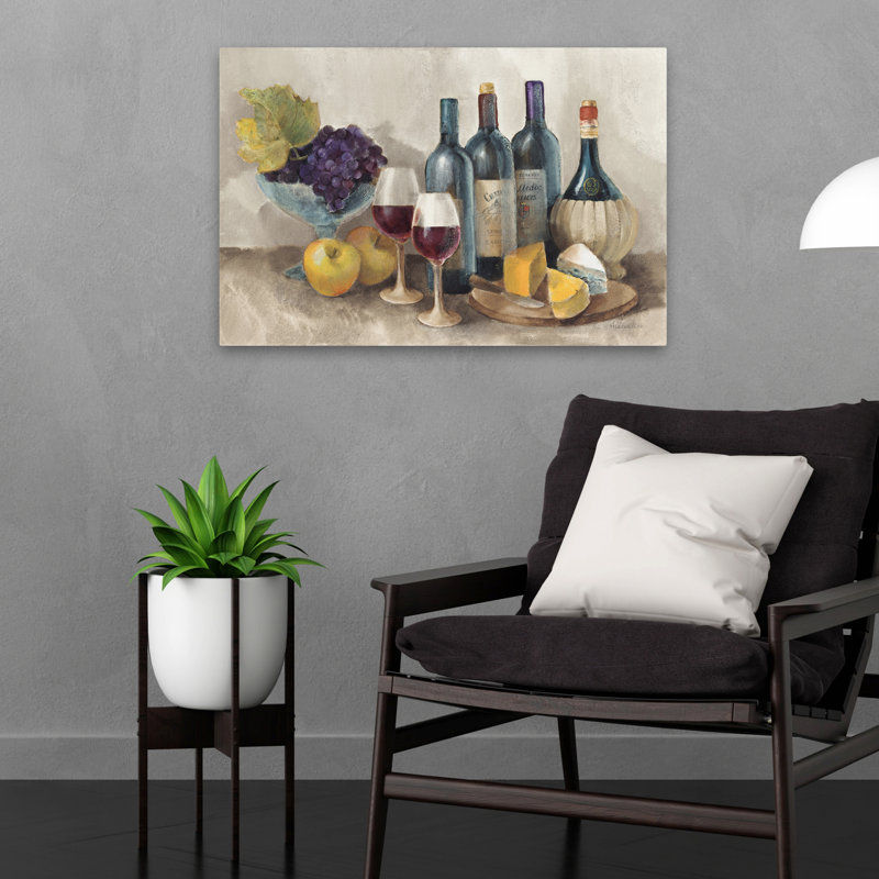 Vin et fruit I V2 clair contemporain noir doré beige brun, H 24 po x l 16 po