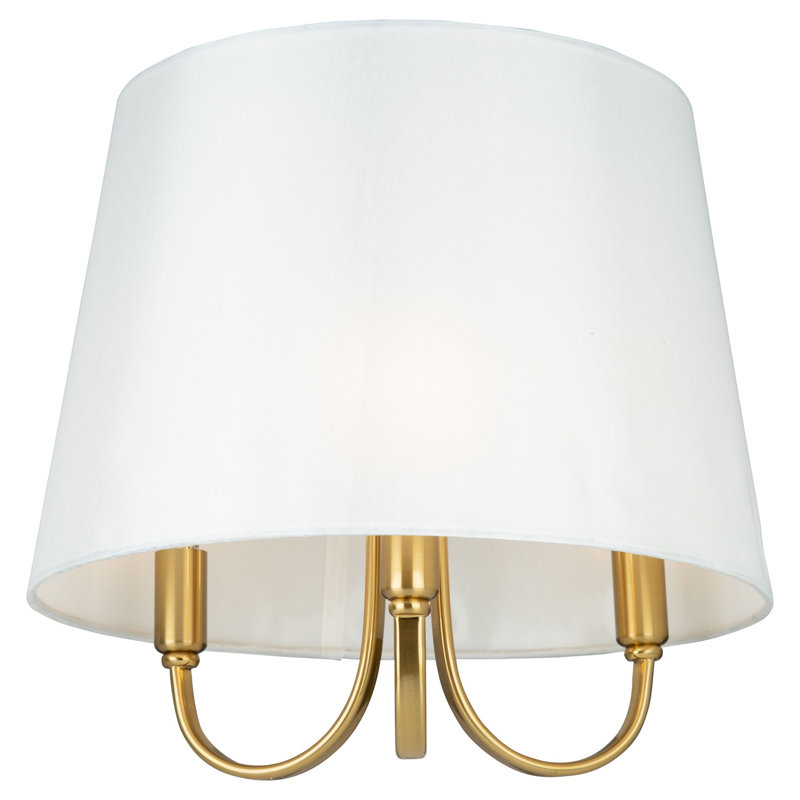 Plafonnier semi-encastré 3 lumières l 15,7 po, Or brossé