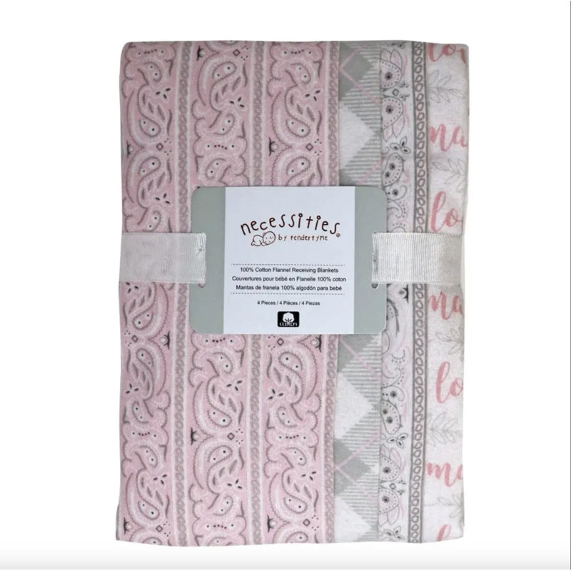 Couvertures pour bébé (paquet de 4) - rose