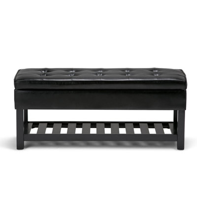 Banc de rangement avec repose-pieds capitonné et tablette ouverte Cosmopolitan
