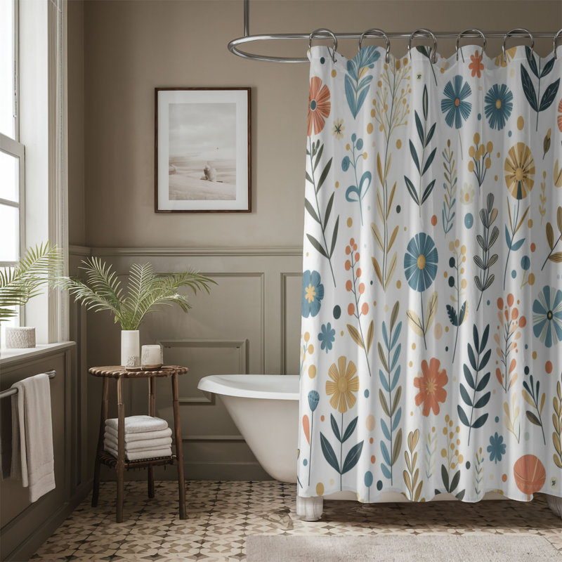 Sunshine Bloom Fest - 1 Piece Standard Shower Curtain, 74"H x 71"W