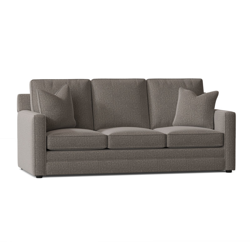 Canapé-lit à accoudoirs carrés 80 po Aukai, Tissage natté gris anthracite Drusky Sustain®