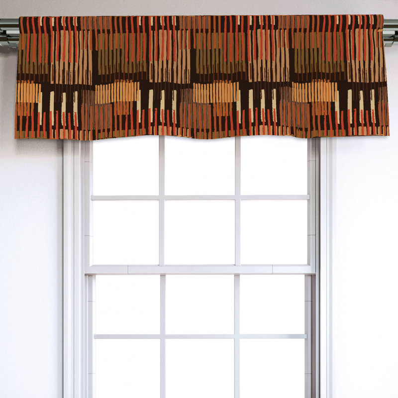 Sateen Striped Ruffled Window Valance
