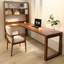Bureau rectangulaire en bois massif brun noisette-108954488-108954485