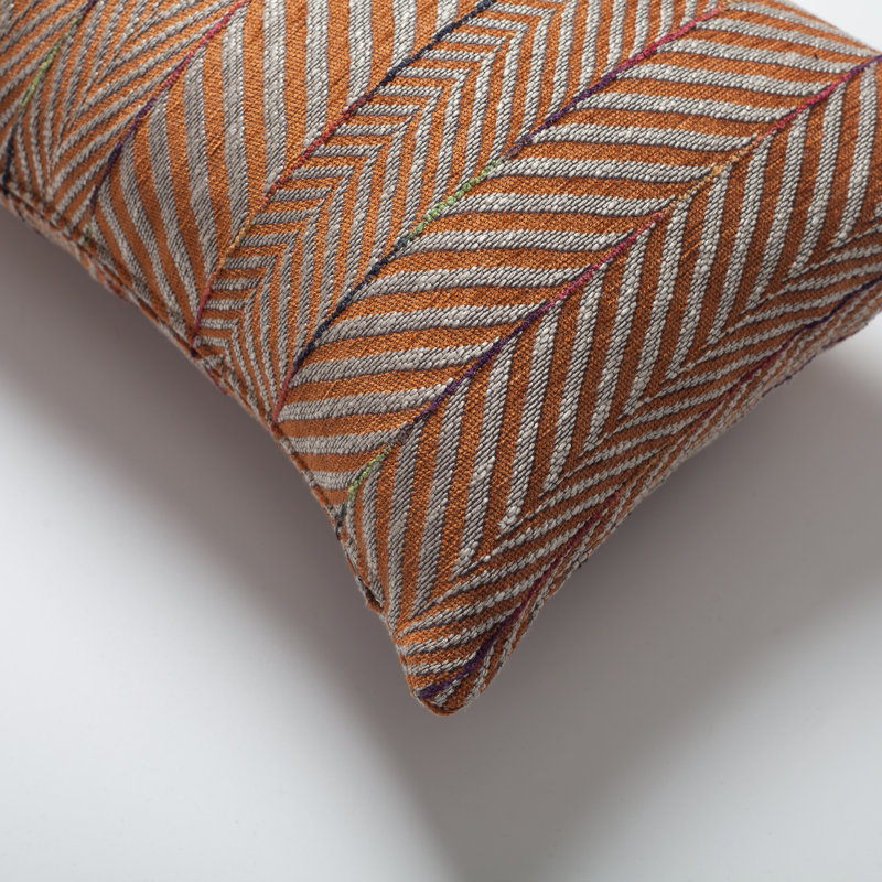 Brennon Chevron Rectangular Lumbar Cushion, Orange