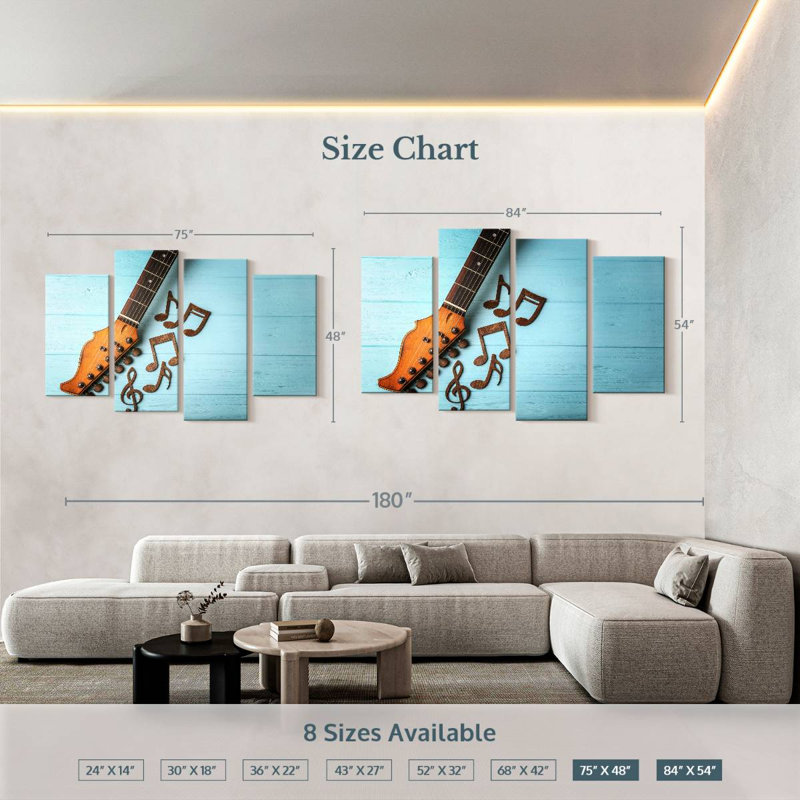 Guitar Notes, 48'' H x 75'' W