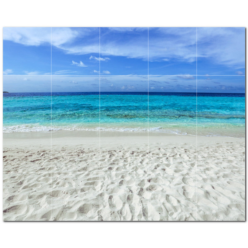 Murale en céramique satinée 6 "x 6" Beach Photo