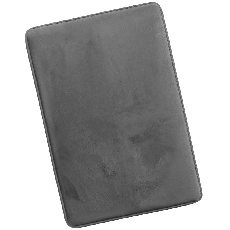 Ultra-Soft Memory Foam Bath Rug with Non-Slip PVC Backing, Large: 32" L x 20" W, Charcoal Stone Gray
