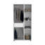 Armoire-penderie Misuri avec porte double, tiroir, barres de suspension et tablettes ouvertes-452557492