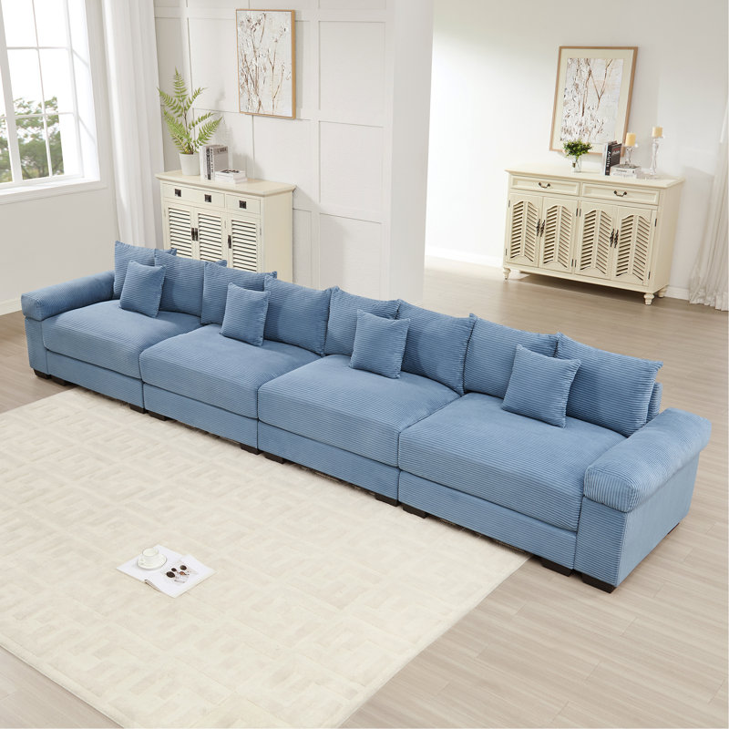 Canapé modulaire surdimensionné de 170 po Cloud, Bleu