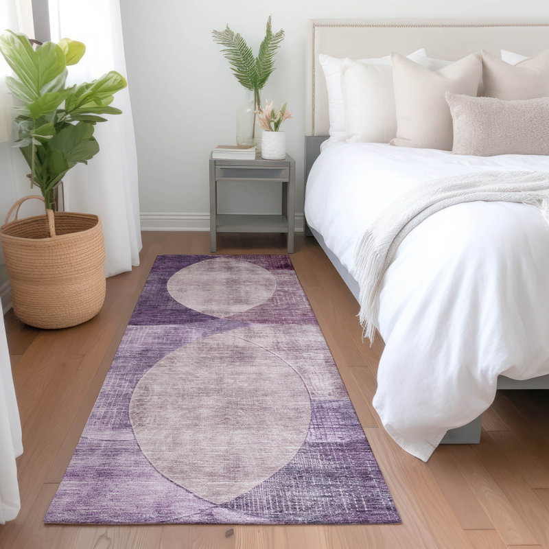 Tapis mauve intérieur / extérieur lavable à la machine Cicel ACN1140, Tapis de couloir 2 pi 3 po x 7 pi 6 po