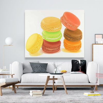 Delicious Macaroons - Hyperrealist Coral Canvas for Home Decor