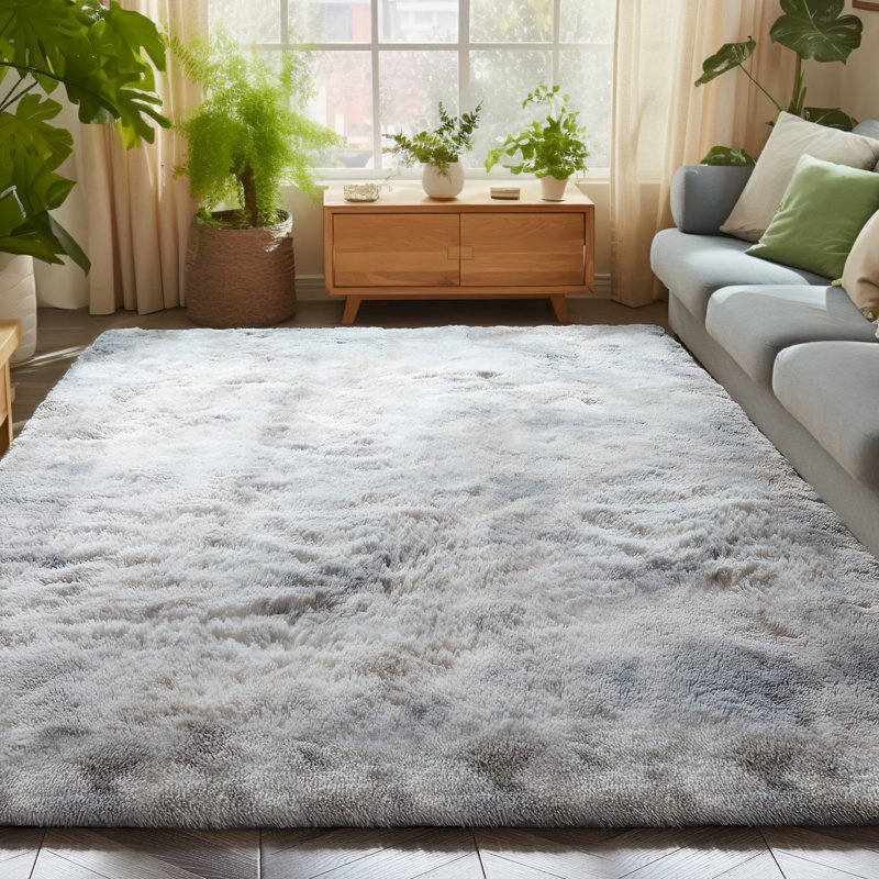 Adhrit Solid Colour Shag Area Rug, Rectangle 50 x 80cm