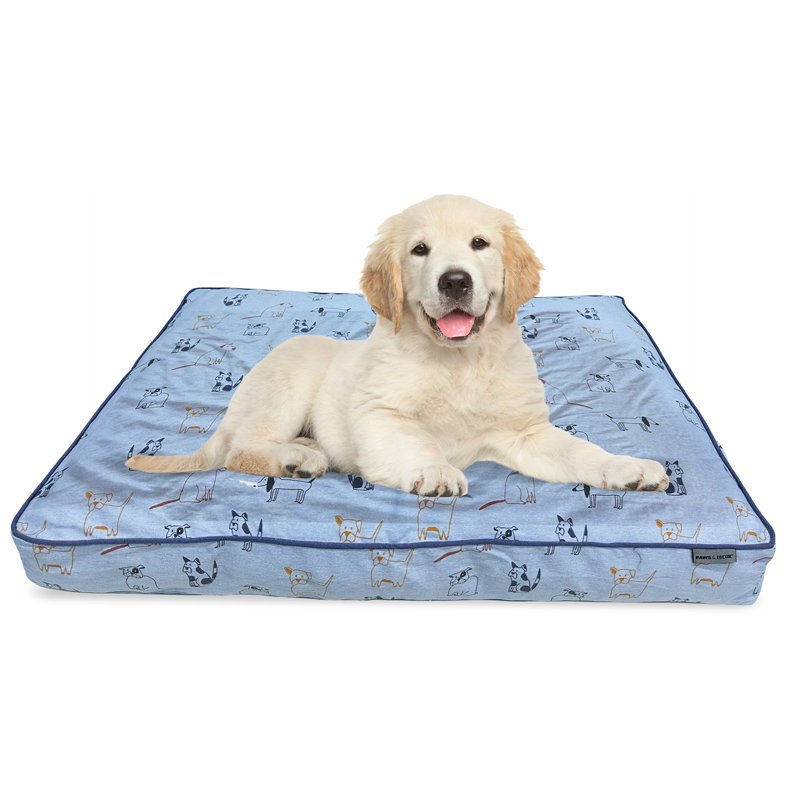 Ennice Polyester Pet Bed, 4.5" H x 40" W x 28" D, Blue