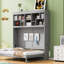 Lit escamotable mural Murphy avec tablettes supérieures et port USB, cadre de lit-1755313782