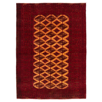 Tapis orange 4 pi 6 po x 6 pi 4 po Teimani