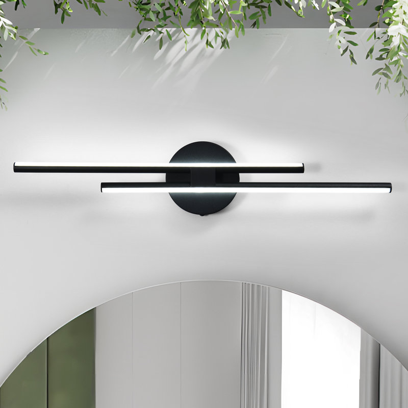 Éclairage de salle de bain à intensité variable à 1 lumière Shoji, Noir mat, 3000 K