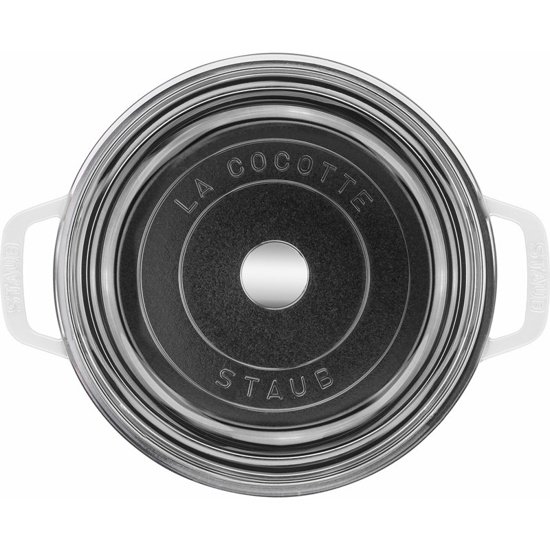 Cast Iron 4.02-Qt Round Cocotte With Glass Lid, White