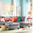 Upholstered L-Shaped Sectional Reversible-24748816