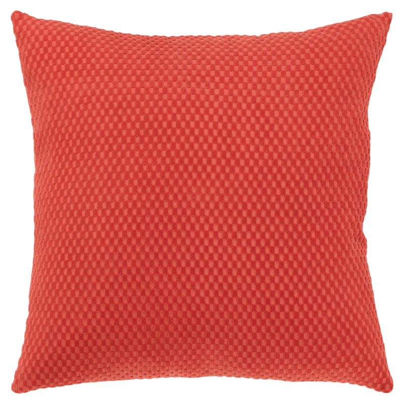 Zoya Textured Cotton Throw Pillow, Red