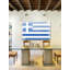 « grec flag » par parvez taj,, reproduction sur toile tendue-18737263