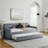 Daybeds Twin Mid-Century with Erectable Trundle USB Charging | Guest Room | Linen | Slate Gray-390419115