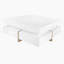 Table basse moderne ultra brillante avec 4 tiroirs, table basse carrée