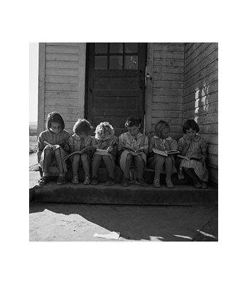 Little Girls Read their Lessons by Dorothea Lange Photographic Print