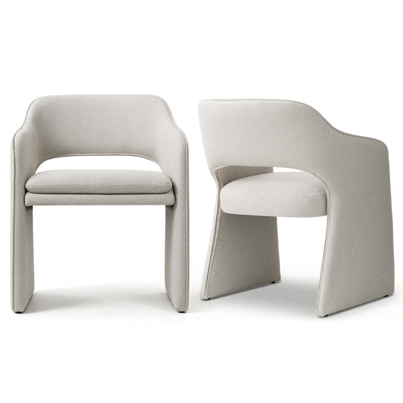 Chaise d'appoint rembourrée et imperméable en tissu, Beige