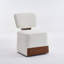 Chaise d'appoint sans accoudoirs avec roulettes, revêtement en lin, finition beige, L 25,2 po x l 21 po x H 33,26 po, pour le salon ou le bureau