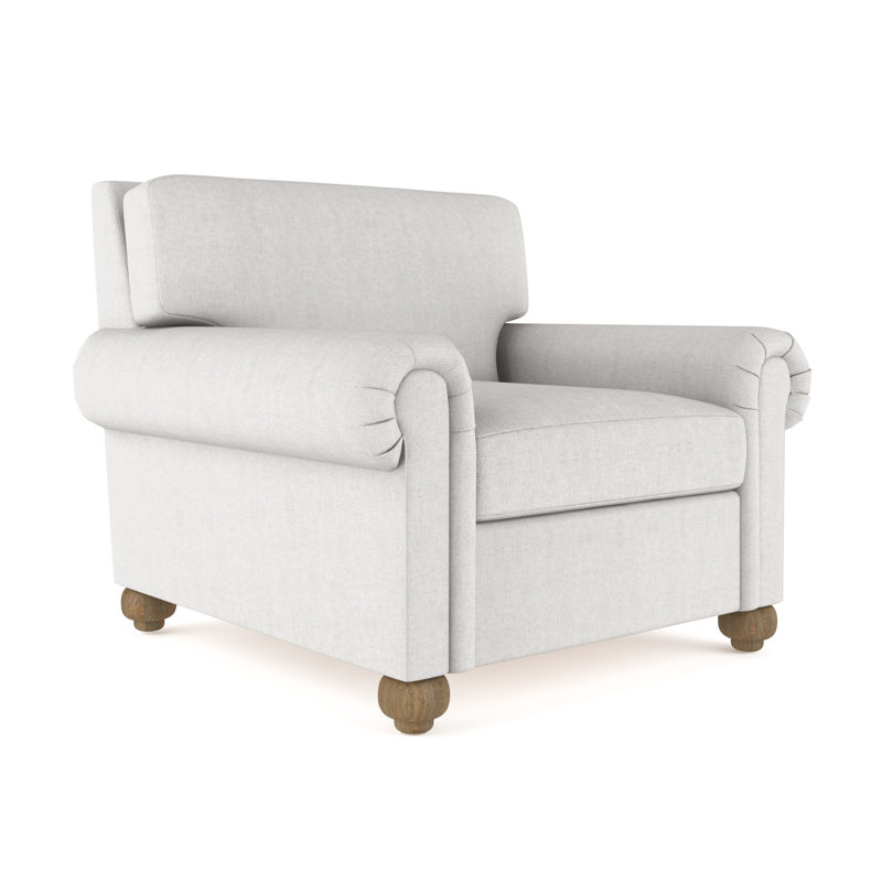 Leroy Armchair, 36" H x 41" W x 43" D, Plush Velvet Silver Streak, Ebony