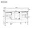 Meuble-lavabo de salle de bain de 122 cm (48 po) avec lavabo, meuble-lavabo autoportant en MDF avec 6 tiroirs et 2 portes, ensemble meuble-lavabo avec lavabo en composite, charnières à fermeture douce et poignées en métal argenté-1783103179