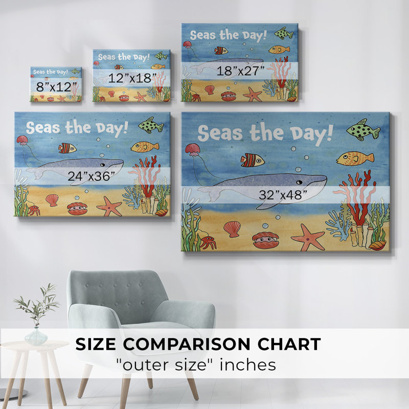 «Cute Sea Creatures II», toile tendue avec châssis, H 32 po x l 48 po