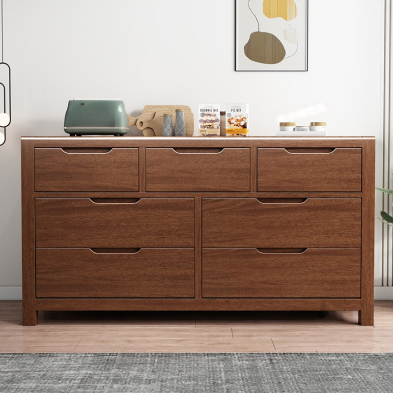 Armoire d'appoint en bois massif brun noisette, H 29,53 po x l 59,06 po x P 17,72 po, Brun noyer