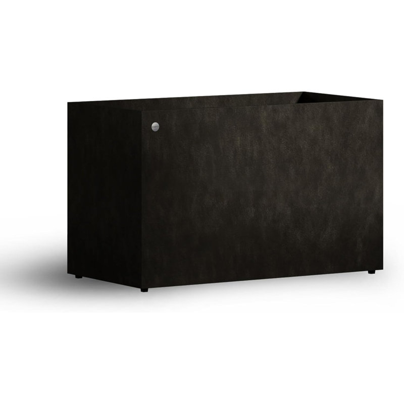 Semplito Rectangular Planter – Fiberglass Indoor/Outdoor and Weather-Resistant Large Planter, Brown Stone