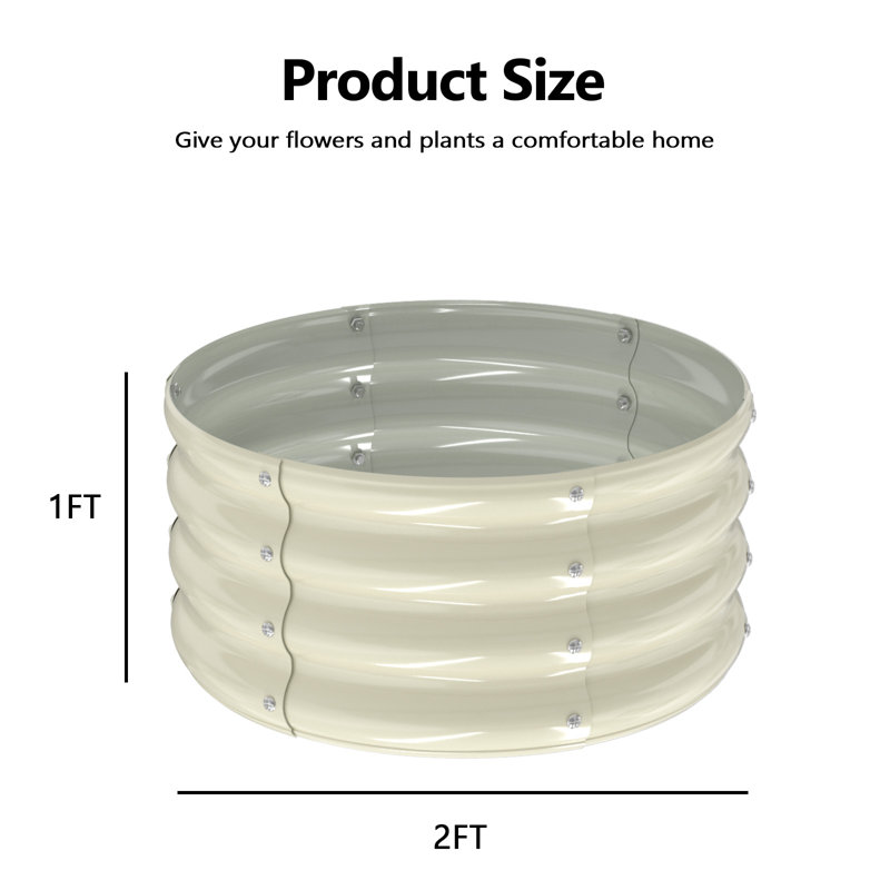 2 lits de plantation en acier galvanisé à emboîtement rond 2PCS 2 × 2 × 1FT