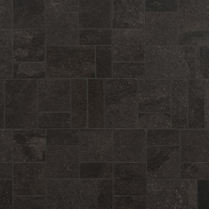 Carreau de mosaïque mural en porcelaine de 11,8 po x 15,7 po Mosaics, Noir