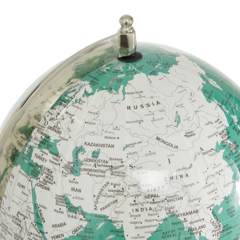 Aluminum Metal Teal Educational/Geographic Earth Globe