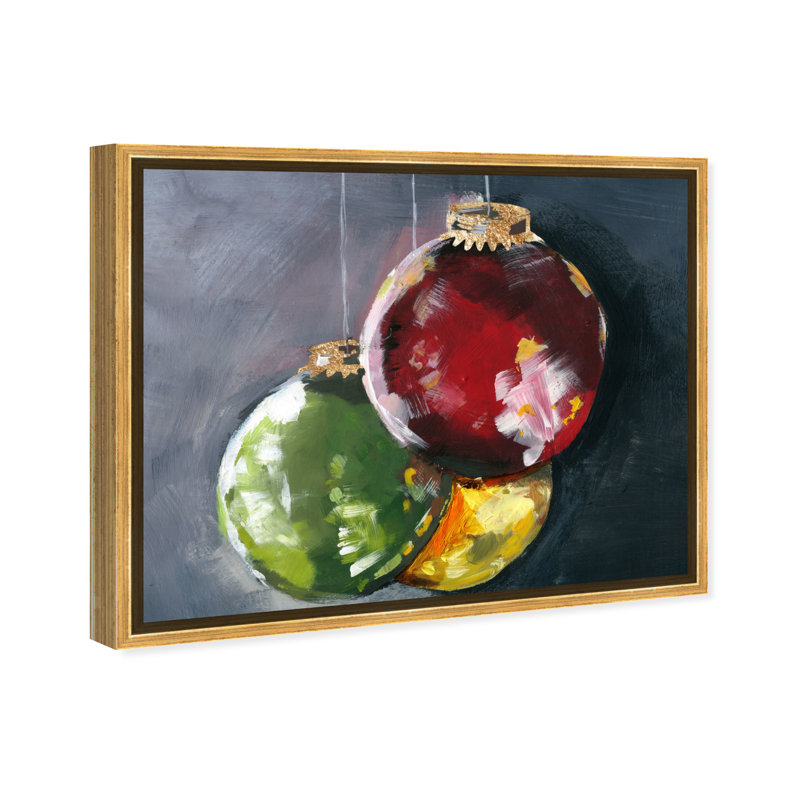 Ornements, reproduction d'art sur toile tendue, H 36 po x l 45 po, Cadre flottant, Doré