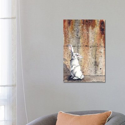 Concrete Bunny 1 Piece Wrapped Canvas Wall Art