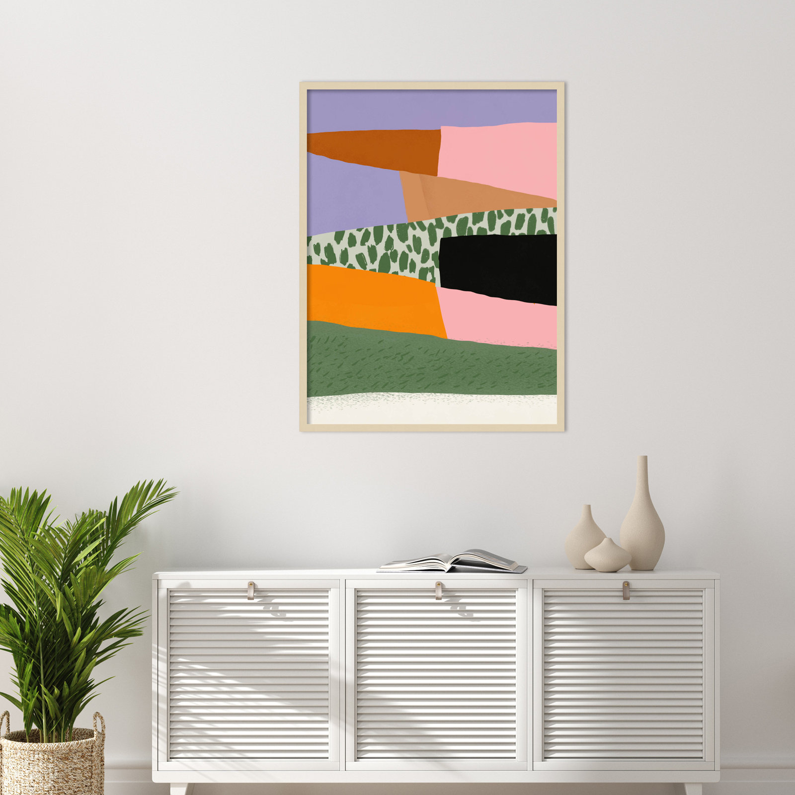 Abstract Minimalism Collage 02 Print, Brown, 41" H x 31" W